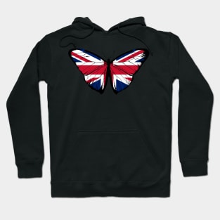 Vintage United Kingdom Butterfly Flag of United Kingdom (Stand with UK) Hoodie